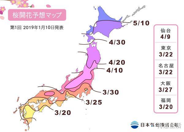 2019日本樱花第一波官方预测新鲜发布，按照它来定行程吧！